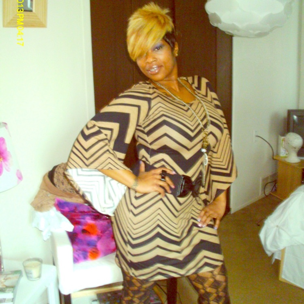 Chevron Bell Sleeve Dress